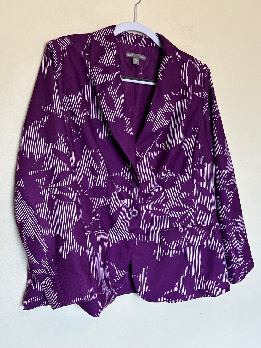 NWOT Jessica London Floral Women’s Blazer Sz 16W Petite Office Career Preppy